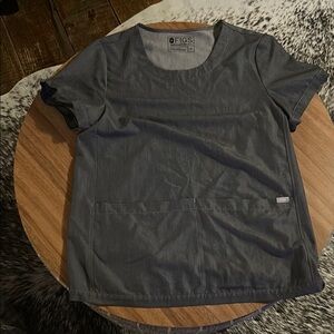Figs Gray Scrub Top